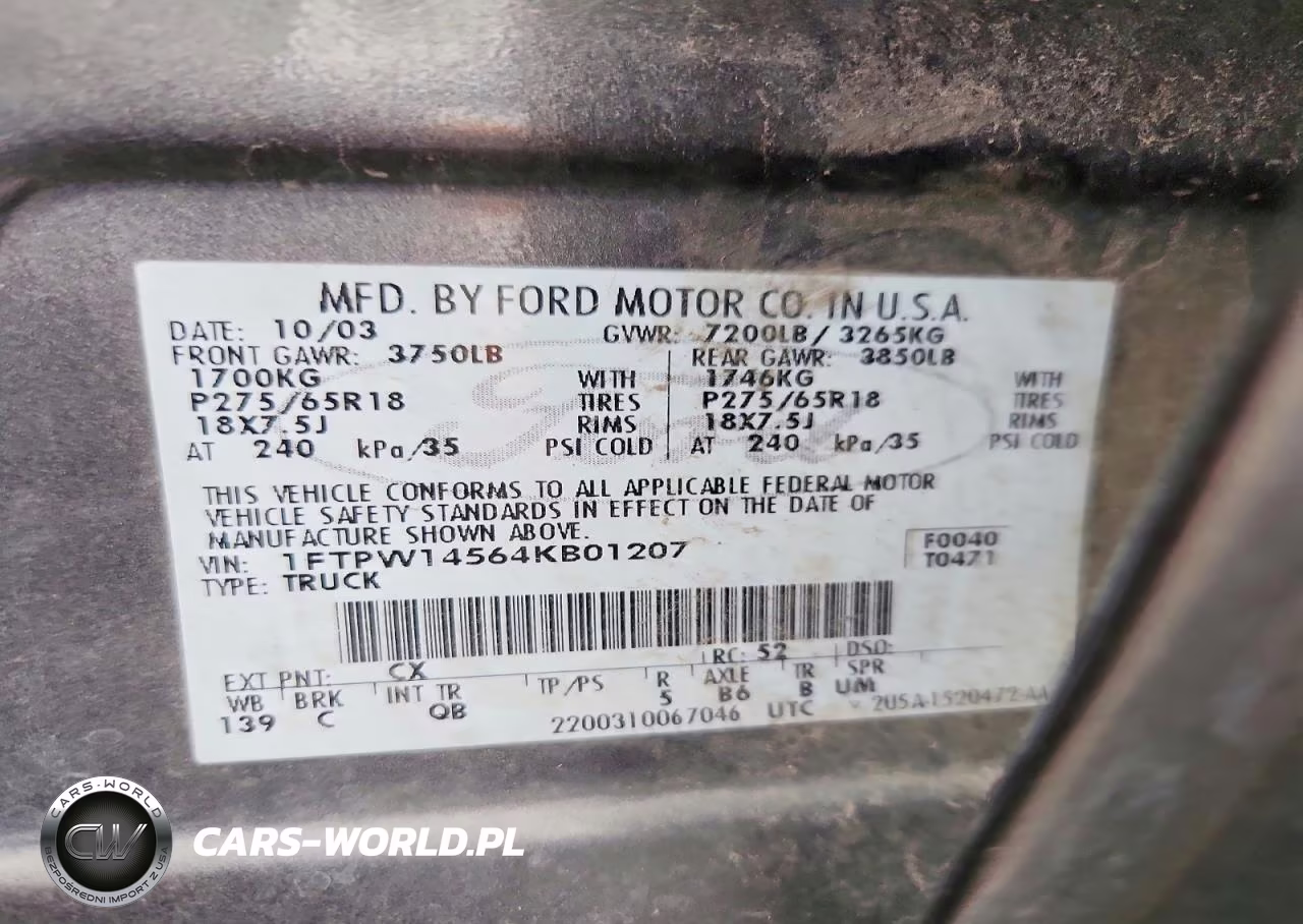 2004 Ford F150 Supercrew VIN:1FTPW14564KB01207 - 12