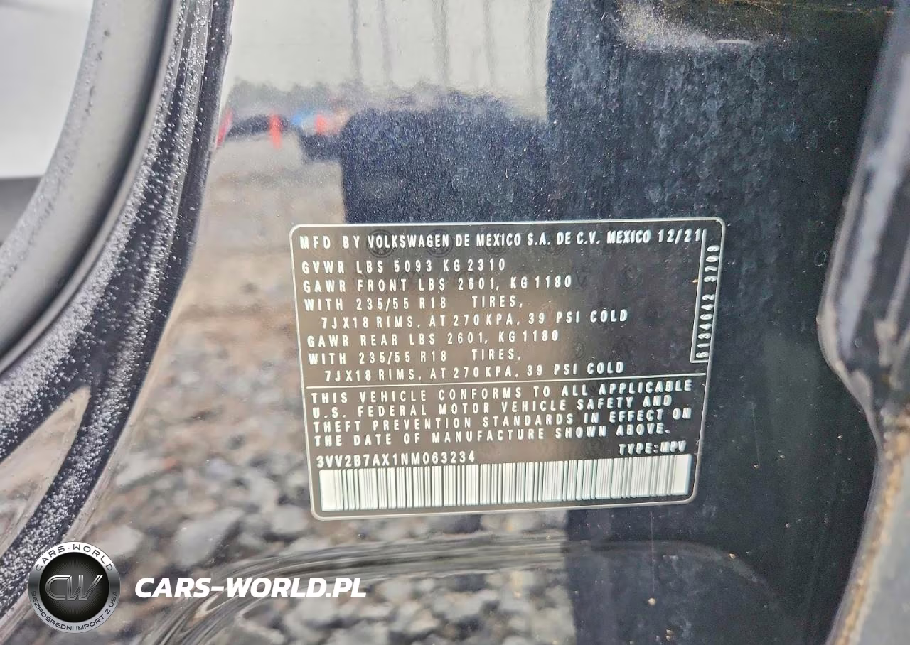 2022 Volkswagen Tiguan Se VIN:3VV2B7AX1NM063234 - 13