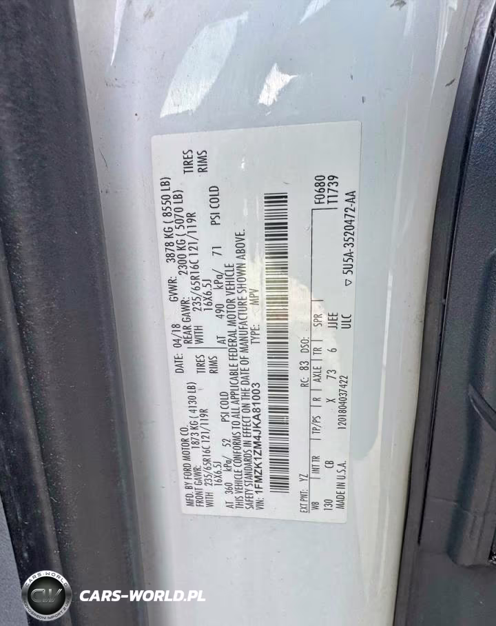 2018 Ford Transit-150 Xl VIN:1FMZK1ZM4JKA81003 - 10