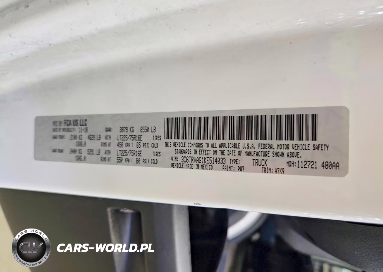 2019 Ram Promaster 1500 1500 Standard VIN:3C6TRVAG1KE514033 - 13