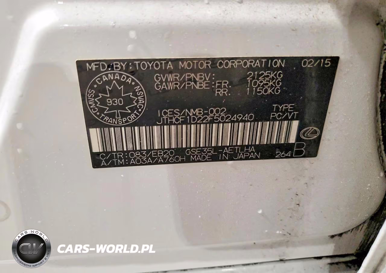 2015 Lexus Is 250 VIN:JTHCF1D22F5024940 - 12