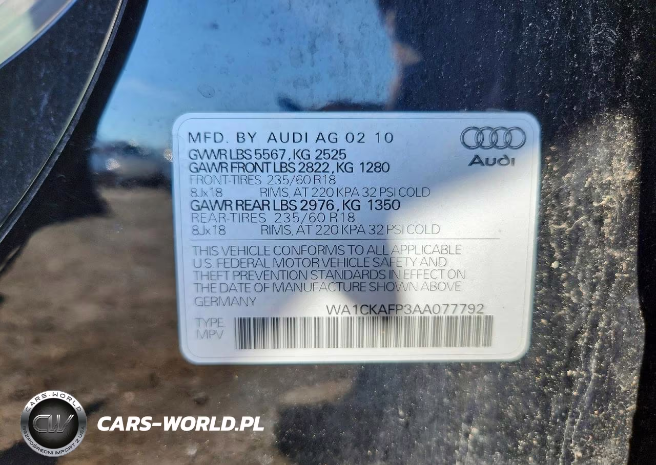 2010 Audi Q5 Premium VIN:WA1CKAFP3AA077792 - 13