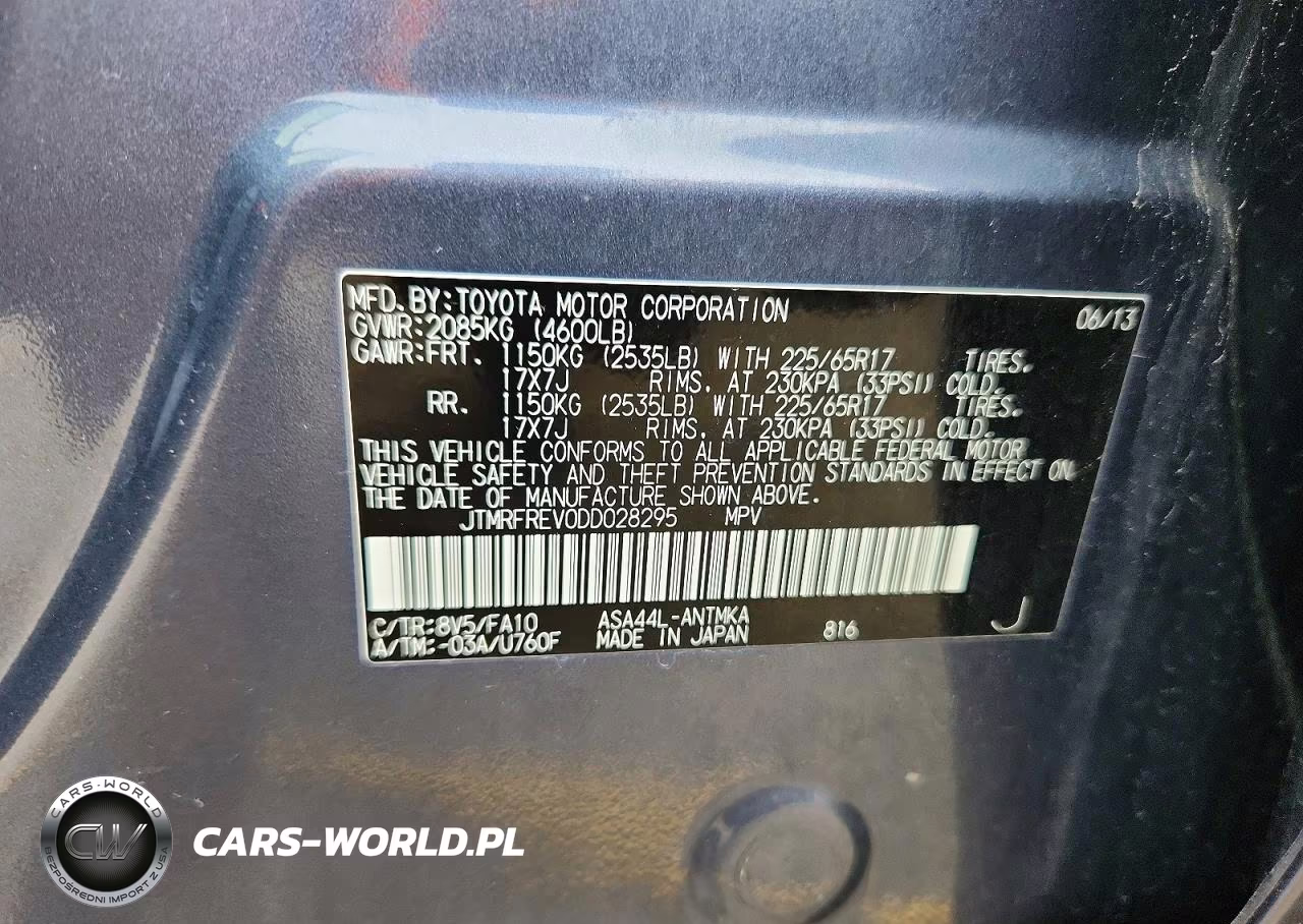 2013 Toyota Rav4 Xle VIN:JTMRFREV0DD028295 - 13