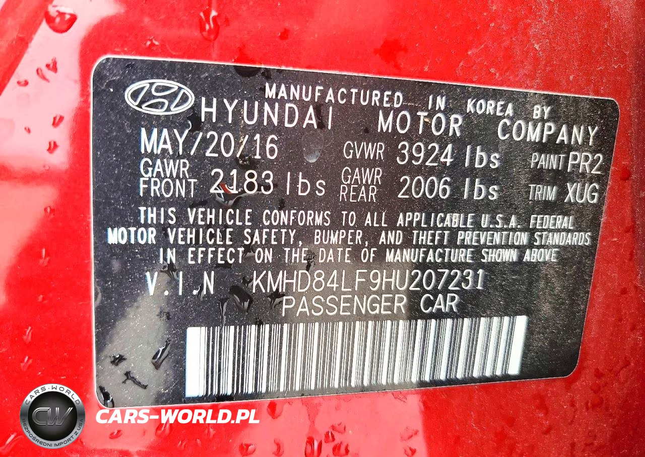 2017 Hyundai Elantra Se VIN:KMHD84LF9HU207231 - 12