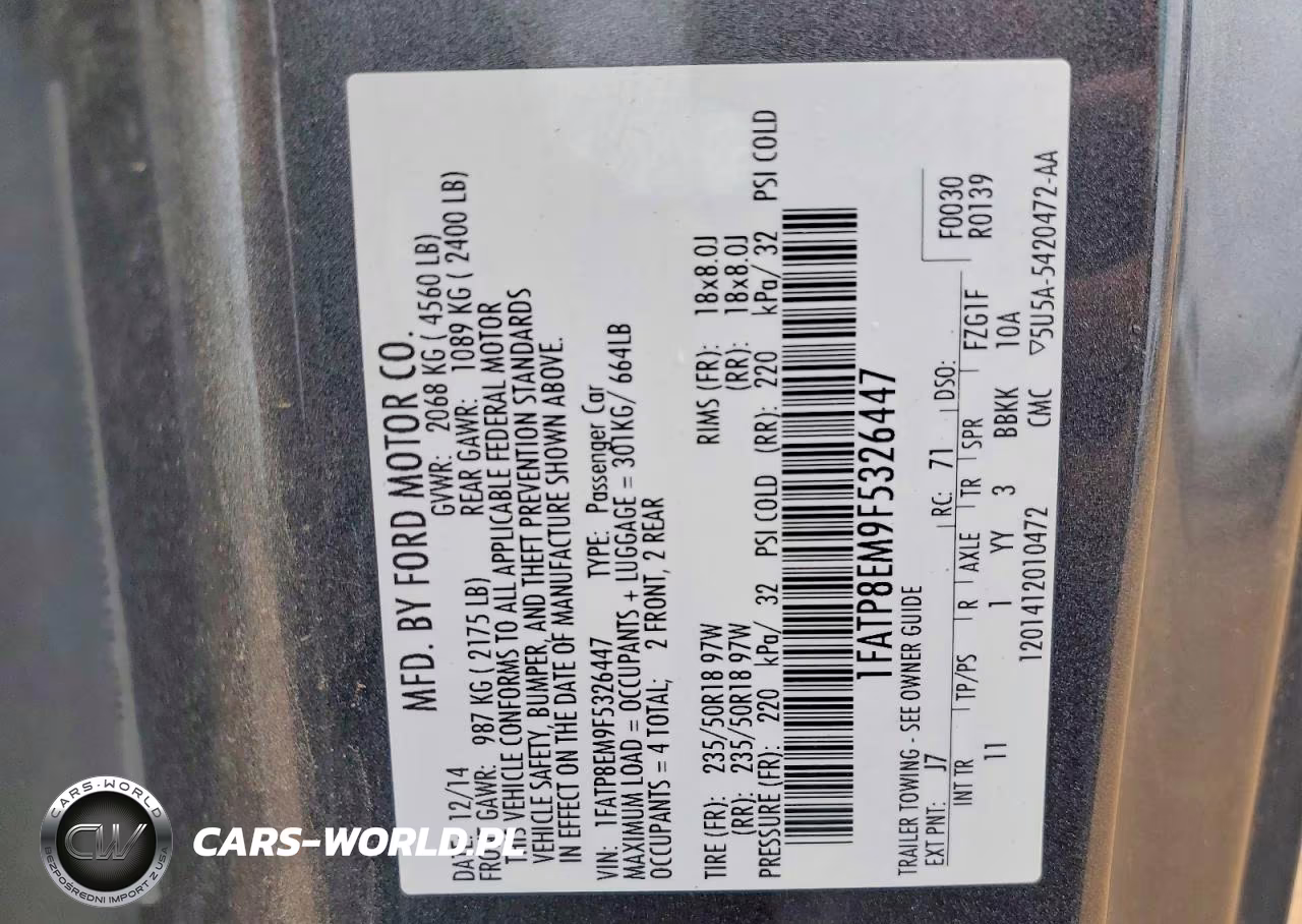2015 Ford Mustang VIN:1FATP8EM9F5326447 - 12