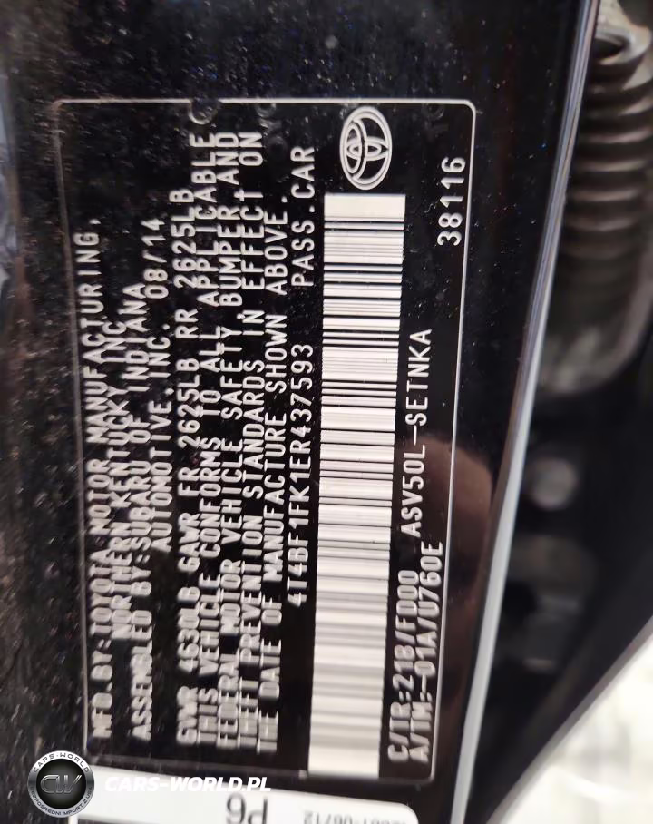 2014 Toyota Camry Le VIN:4T4BF1FK1ER437593 - 12