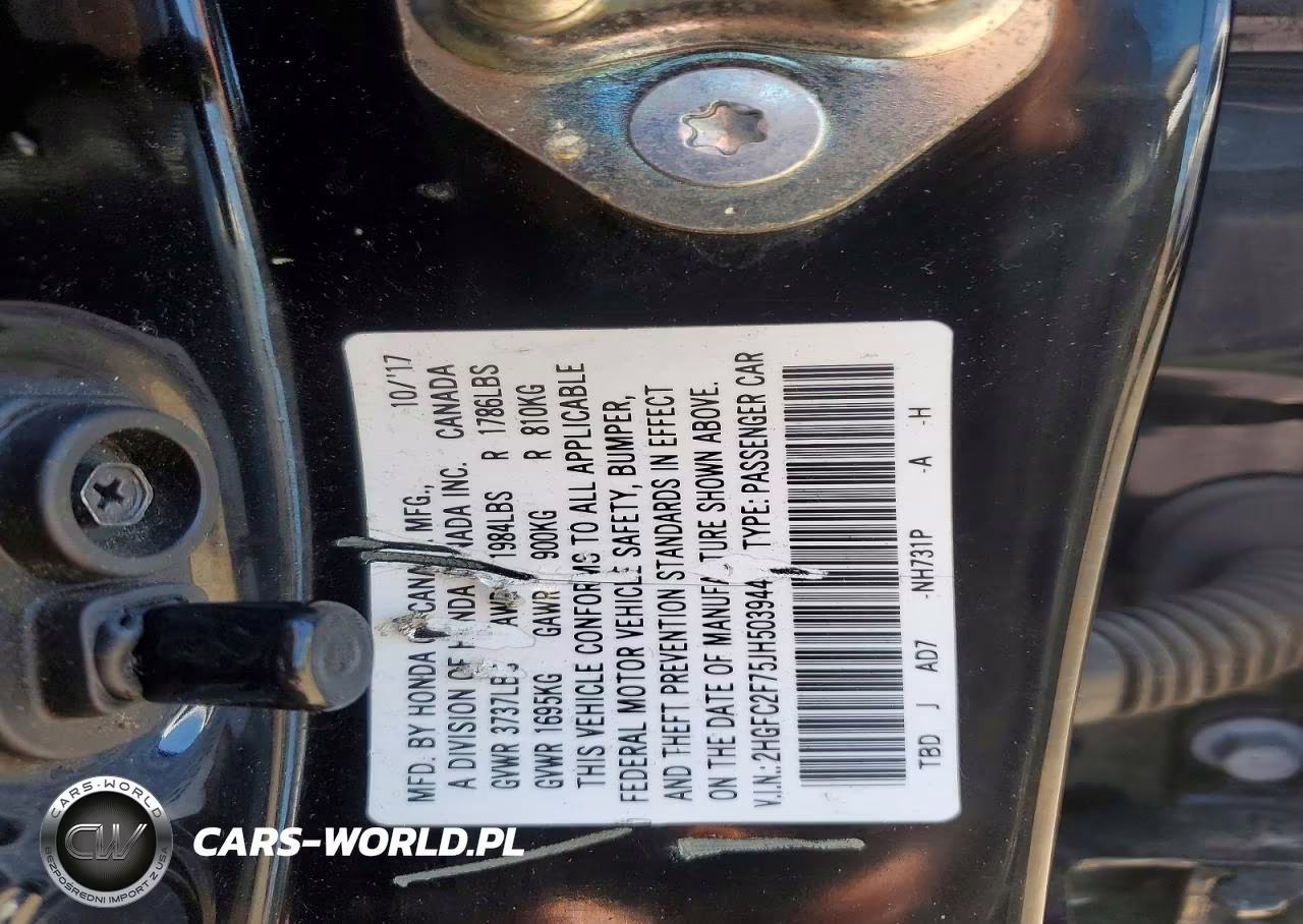 2018 Honda Civic Ex VIN:2HGFC2F75JH503944 - 12