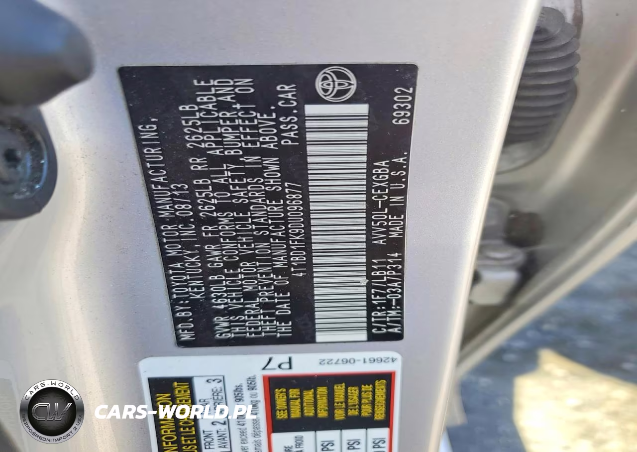 2013 Toyota Camry Hybrid Xle VIN:4T1BD1FK9DU096877 - 12