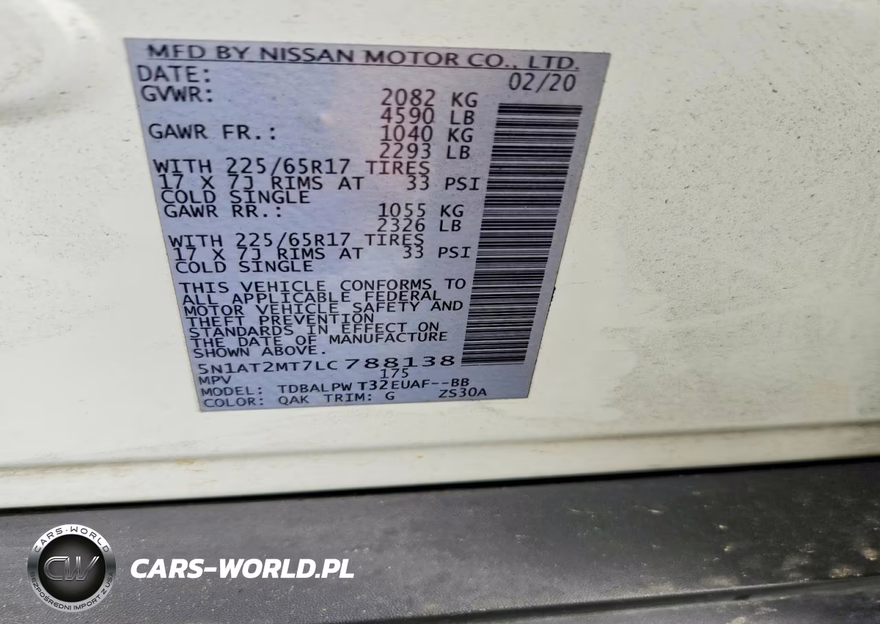 2020 Nissan Rogue S VIN:5N1AT2MT7LC788138 - 14