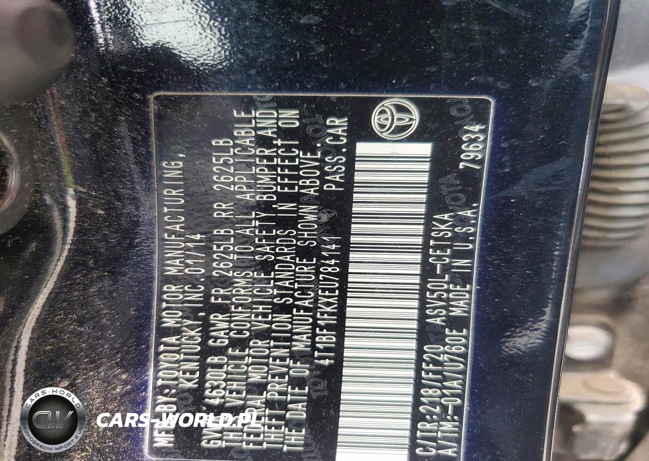 2014 Toyota Camry Se VIN:4T1BF1FKXEU784141 - 13