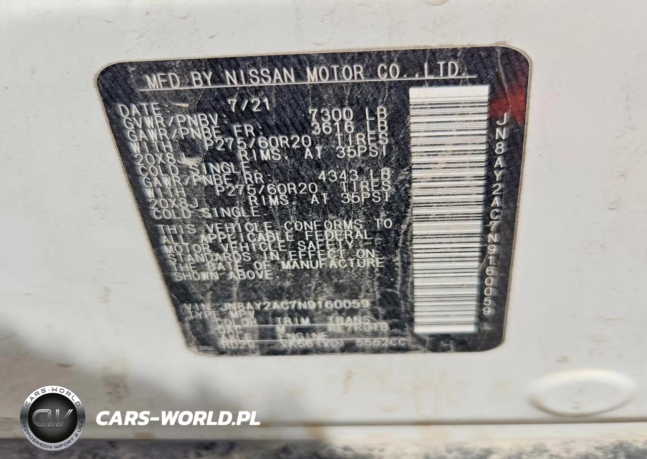 2022 Nissan Armada Sv VIN:JN8AY2AC7N9160059 - 14