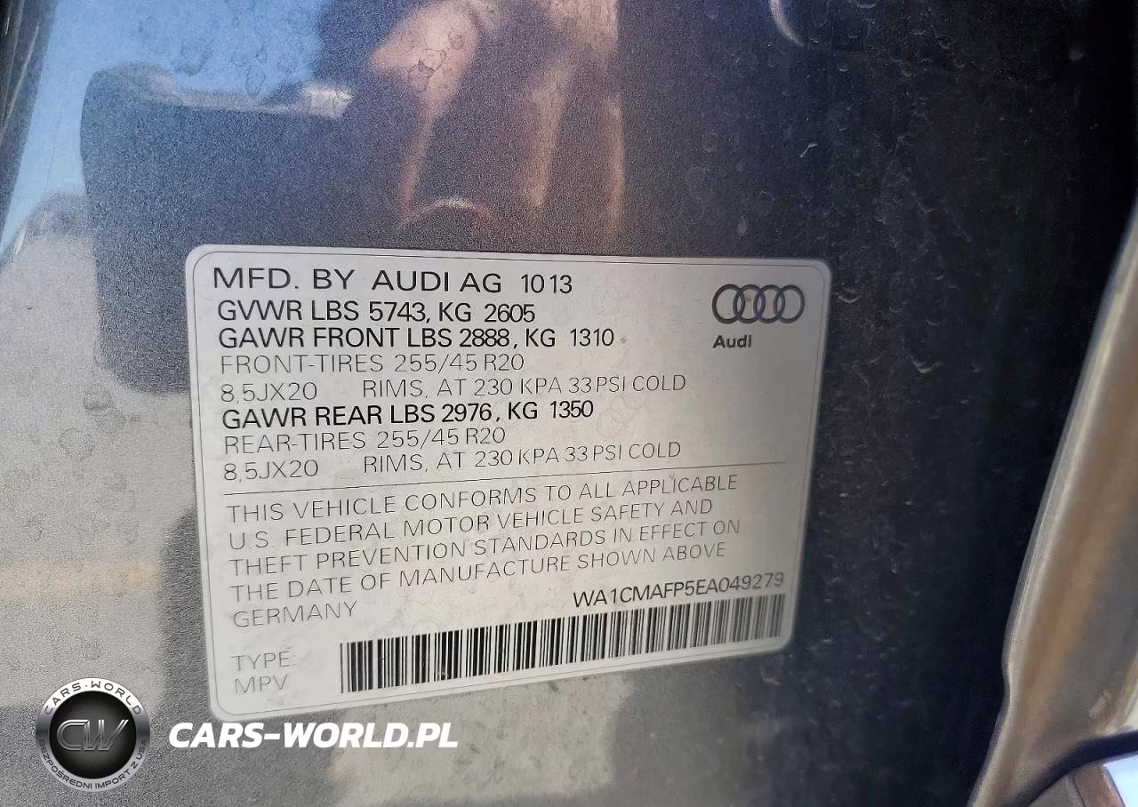 2014 Audi Q5 Tdi Premium Plus VIN:WA1CMAFP5EA049279 - 13