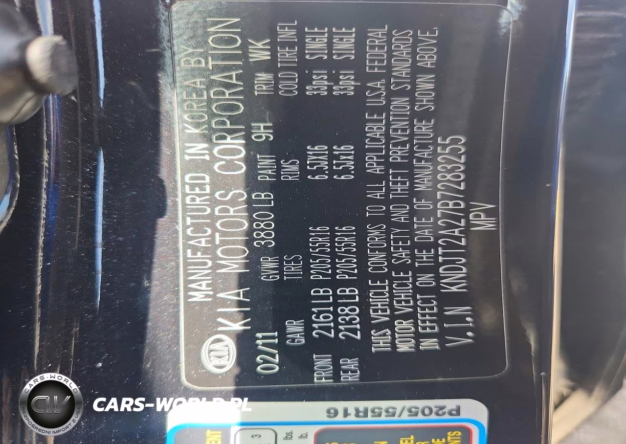2011 Kia Soul + VIN:KNDJT2A27B7283255 - 12