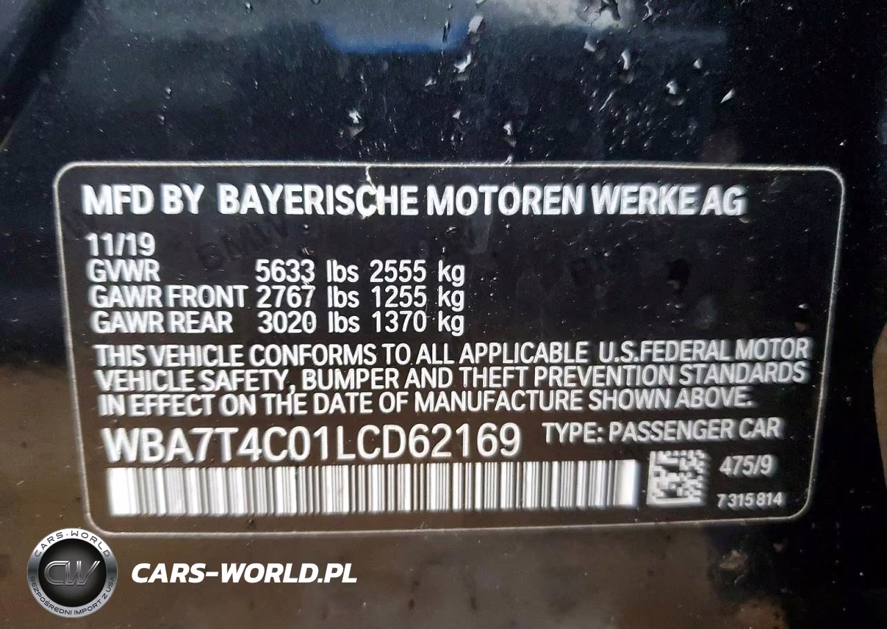 2020 BMW 740 Xi VIN:WBA7T4C01LCD62169 - 12