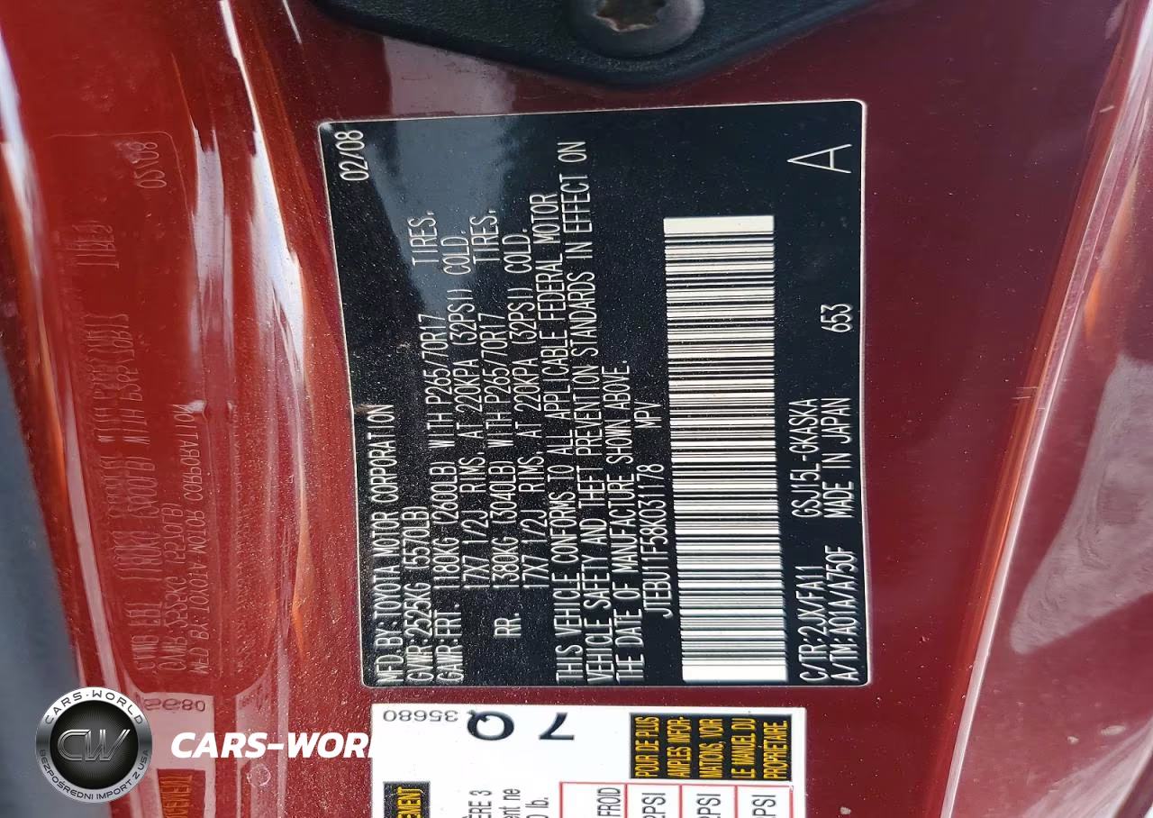 2008 Toyota Fj Cruiser Base VIN:JTEBU11F58K031178 - 13