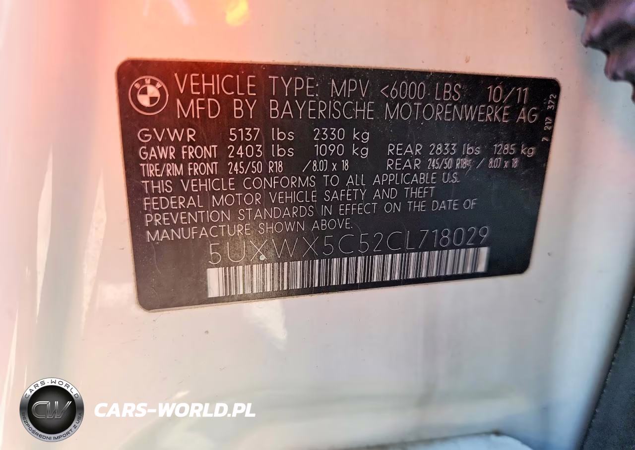 2012 BMW X3 xDrive28I VIN:5UXWX5C52CL718029 - 13