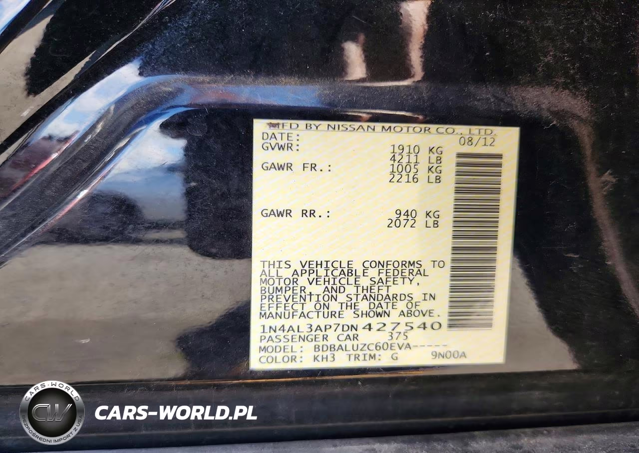 2013 Nissan Altima 2.5 VIN:1N4AL3AP7DN427540 - 12