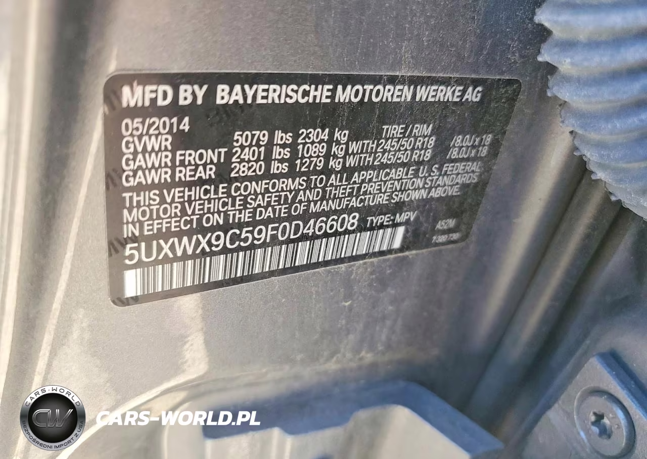 2015 BMW X3 xDrive28I VIN:5UXWX9C59F0D46608 - 13