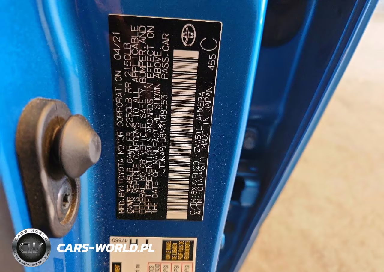2021 Toyota Prius Le VIN:JTDKAMFU8M3148053 - 12