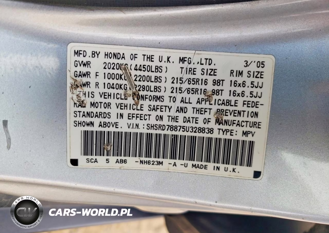 2005 Honda Cr-V Ex VIN:SHSRD78875U328838 - 13