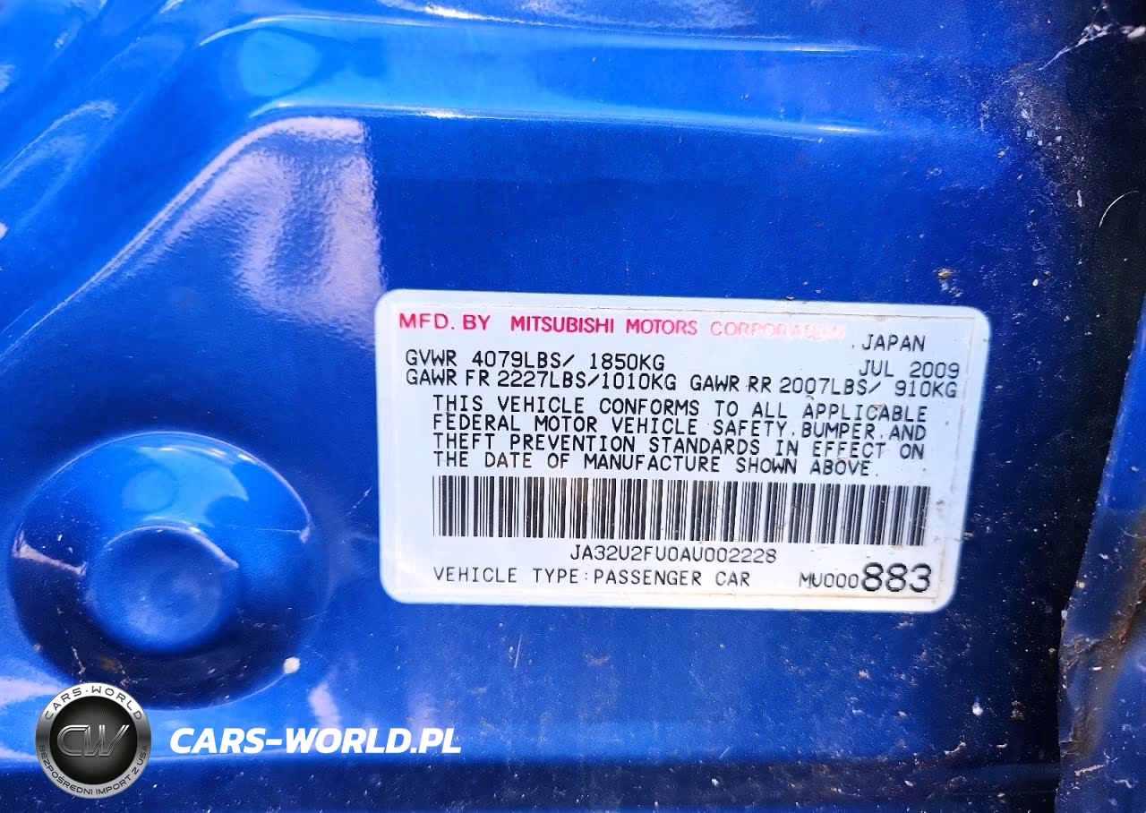 2010 Mitsubishi Lancer VIN:JA32U2FU0AU002228 - 12