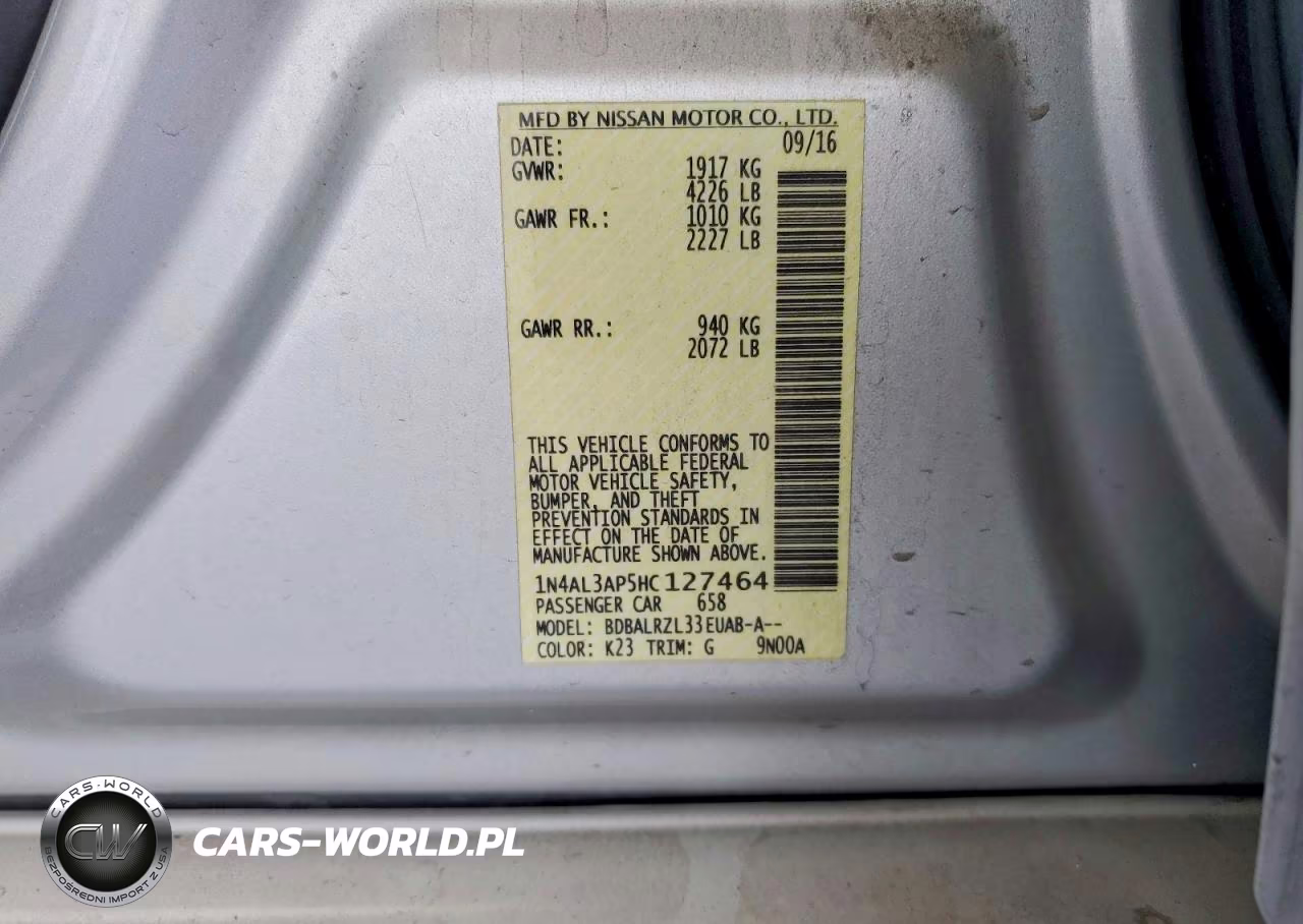 2017 Nissan Altima 2.5 Sl VIN:1N4AL3AP5HC127464 - 12