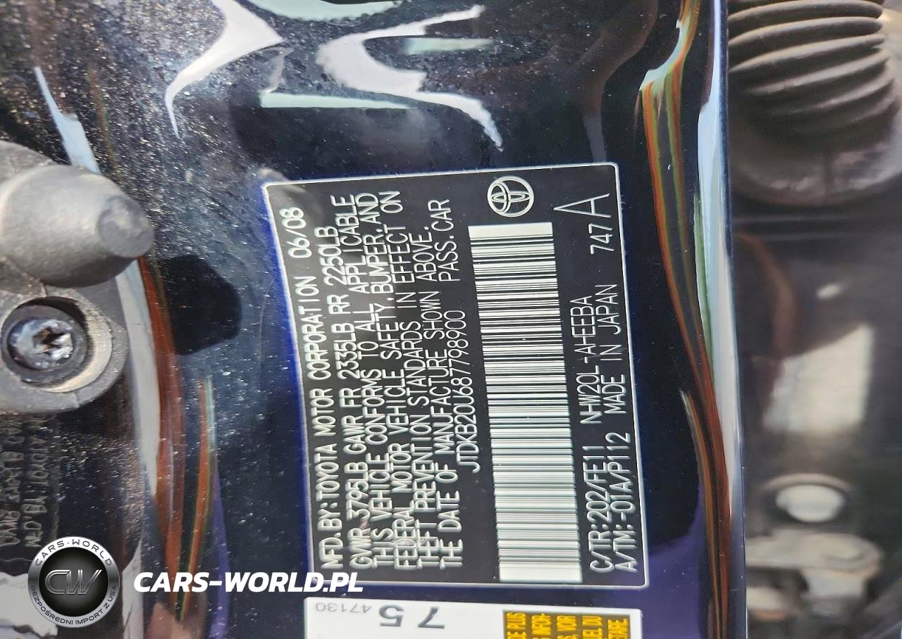 2008 Toyota Prius Base VIN:JTDKB20U687798900 - 12