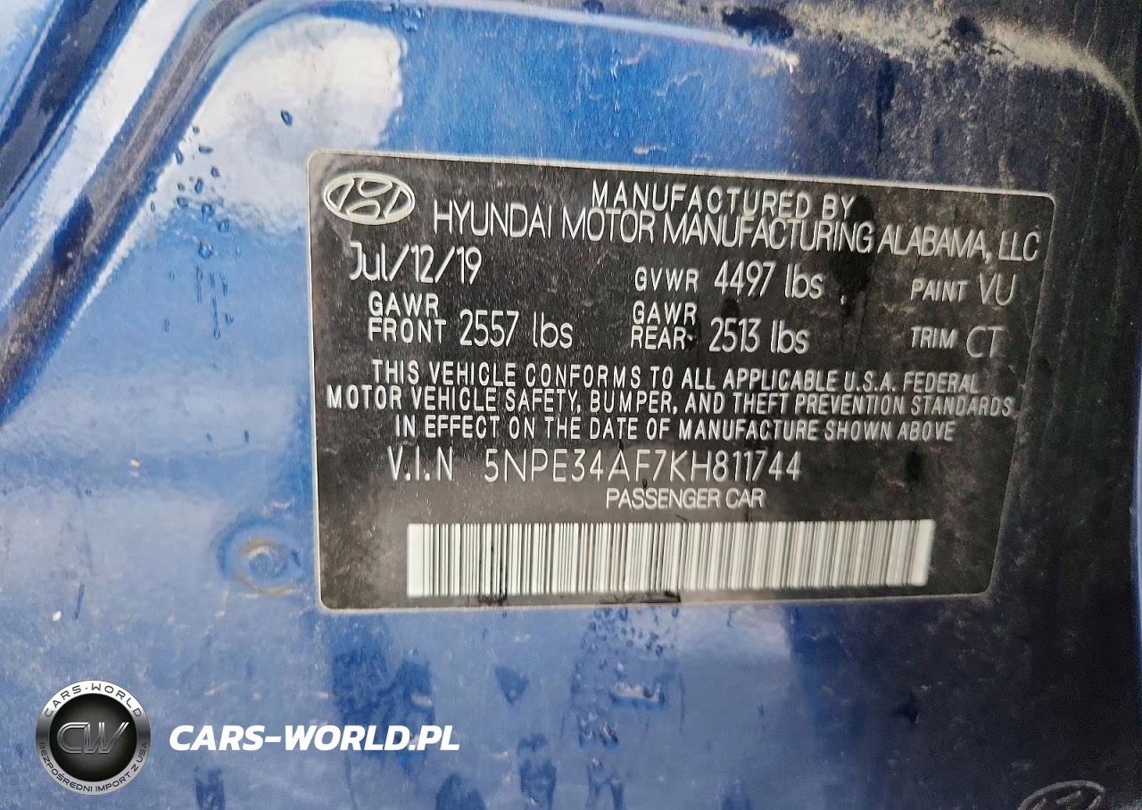 2019 Hyundai Sonata Sport VIN:5NPE34AF7KH811744 - 12