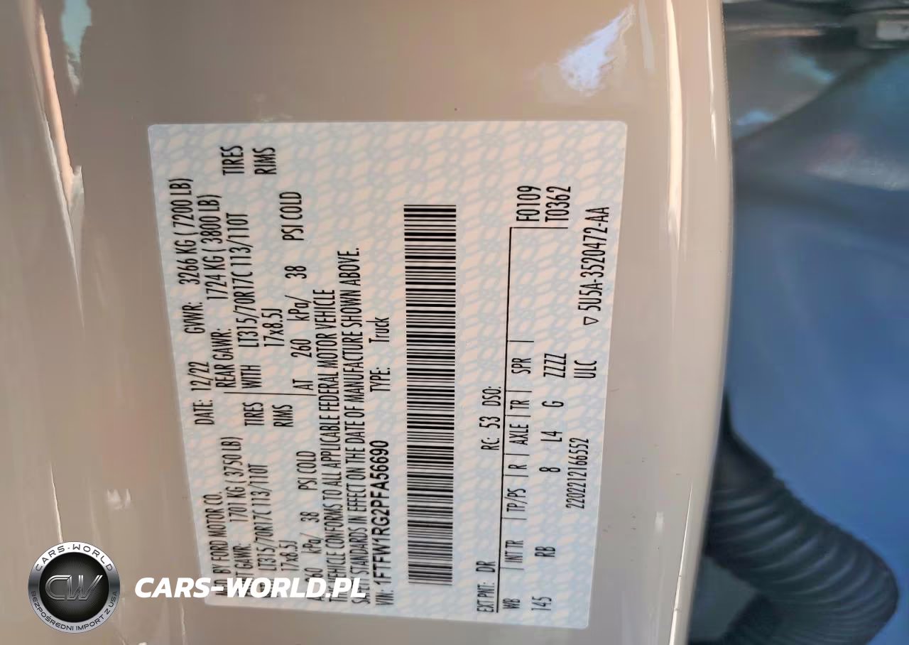 2023 Ford F150 Raptor VIN:1FTFW1RG2PFA56690 - 13