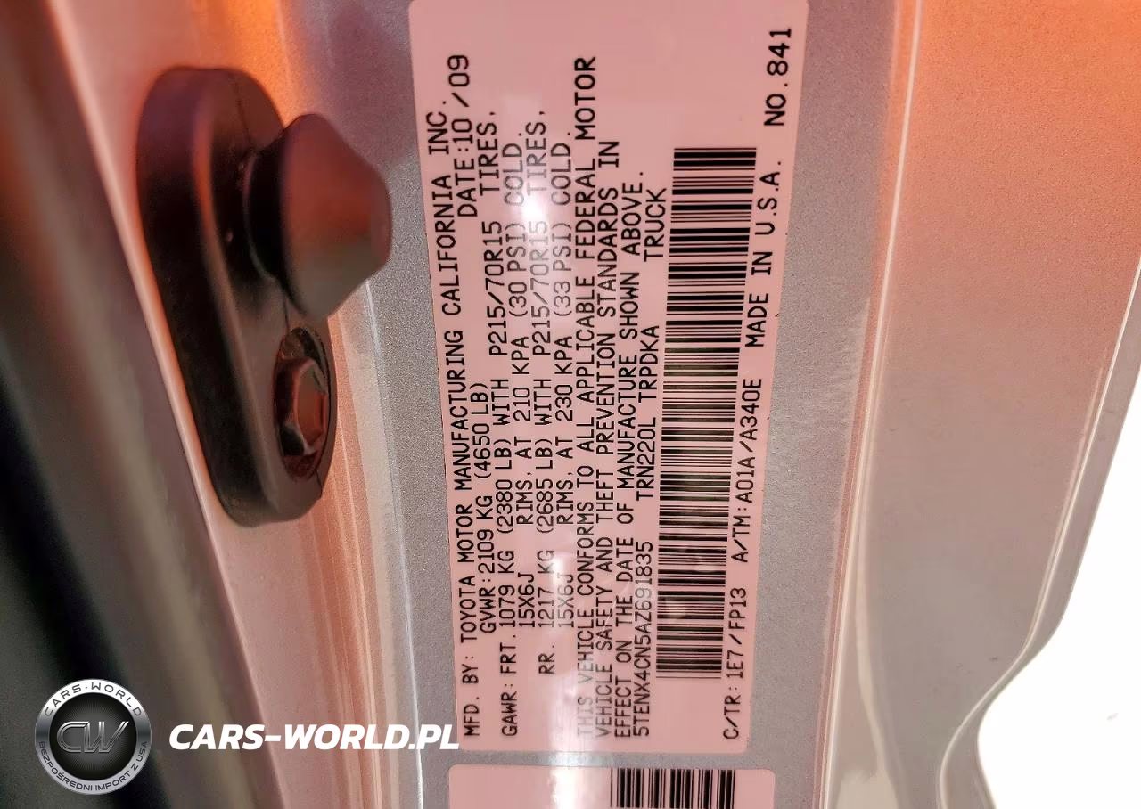 2010 Toyota Tacoma Base VIN:5TENX4CN5AZ691835 - 13
