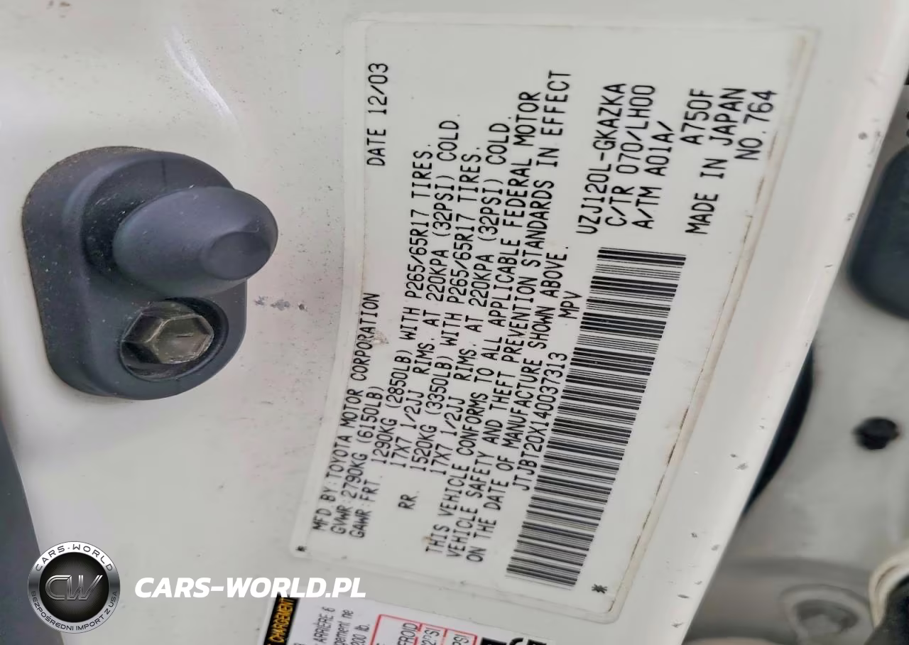 2004 Lexus Gx 470 VIN:JTJBT20X140037313 - 12
