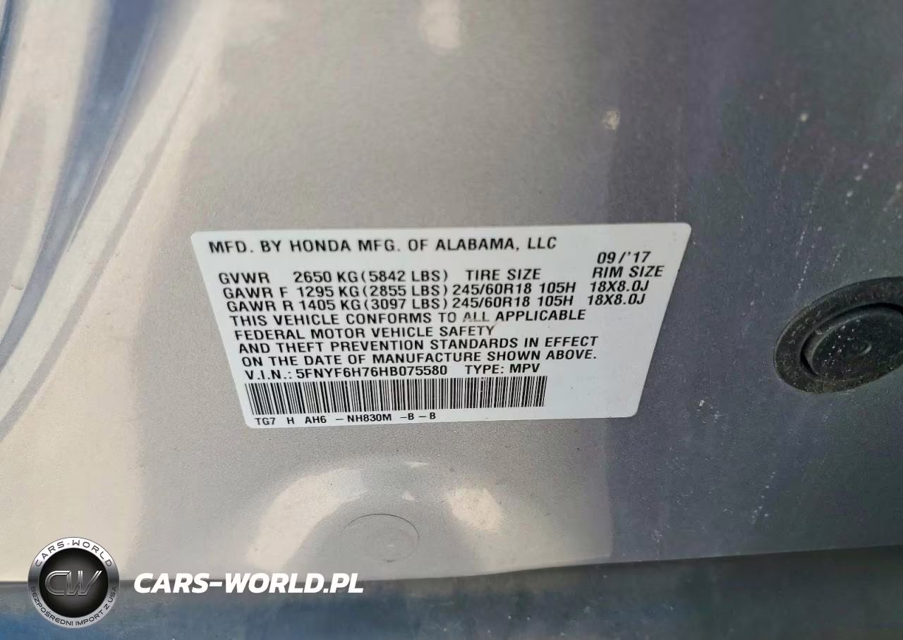2017 Honda Pilot Exln VIN:5FNYF6H76HB075580 - 13