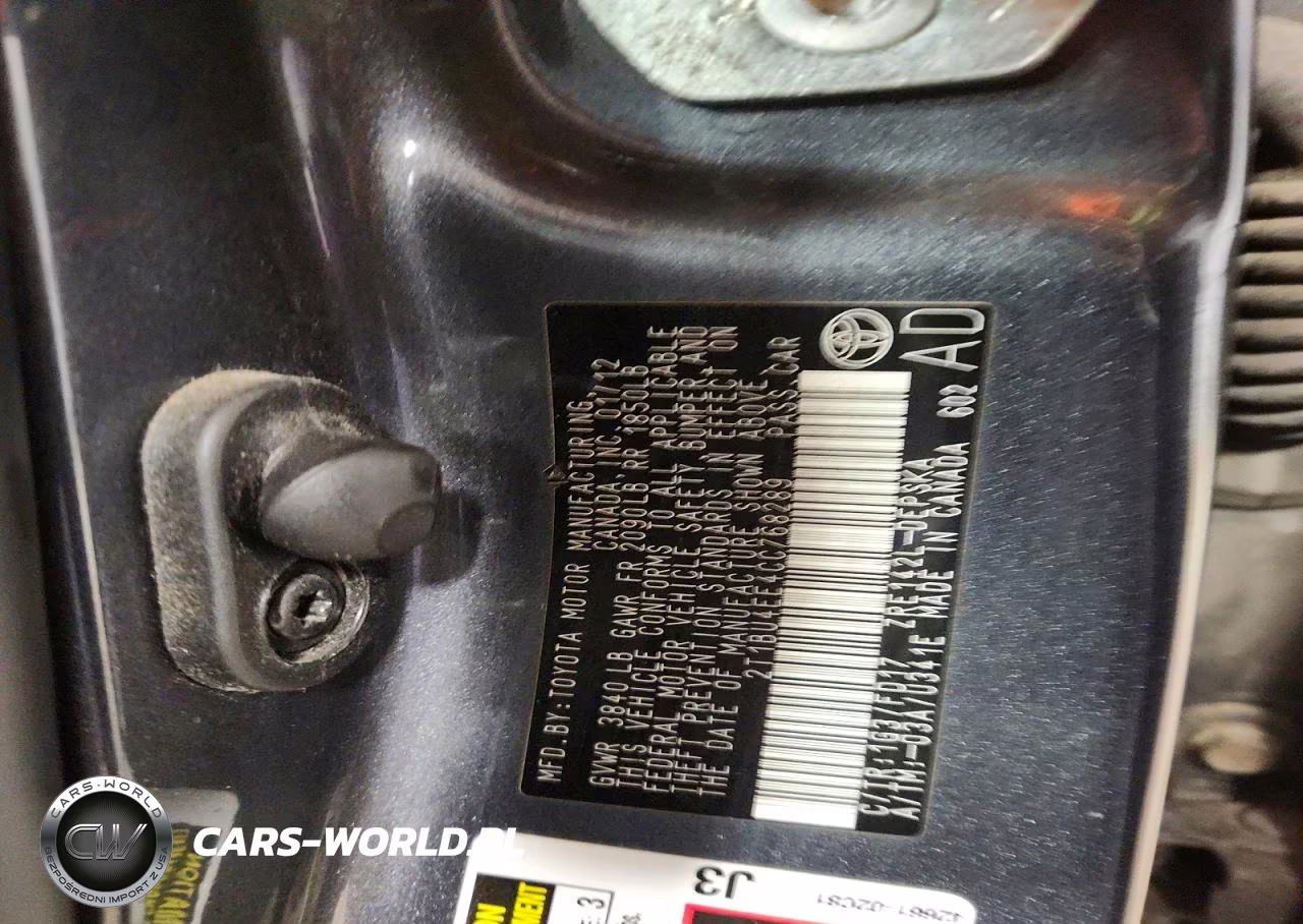 2012 Toyota Corolla S VIN:2T1BU4EE4CC768289 - 12