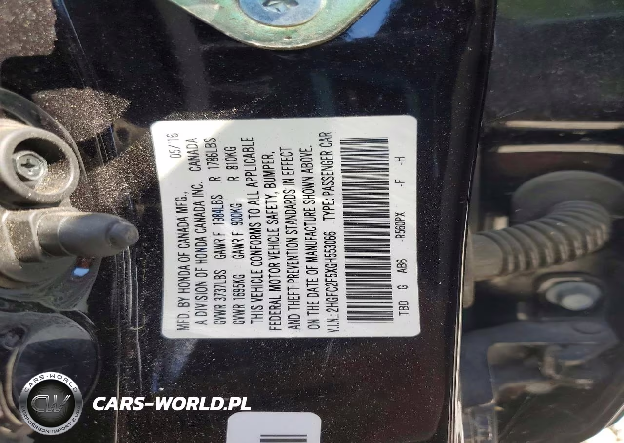 2016 Honda Civic VIN:2HGFC2F5XGH553066 - 12