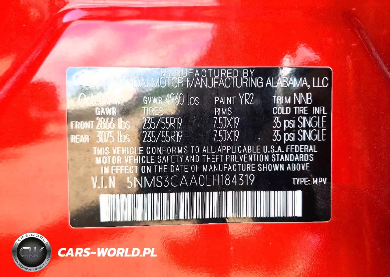 2020 Hyundai Santa Fe Sel 2.0T VIN:5NMS3CAA0LH184319 - 12