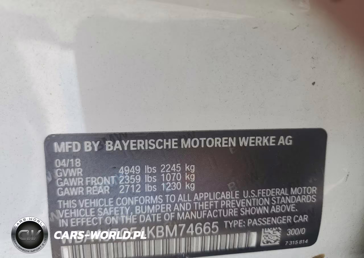 2019 BMW 440XI GRAN COUPE VIN:WBA4J7C54KBM74665 - 12
