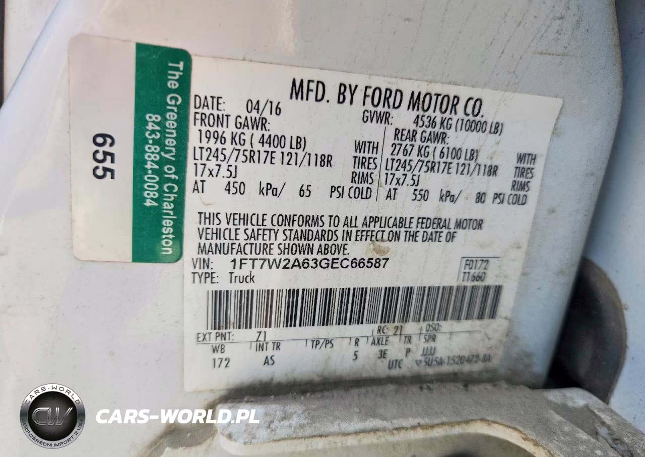 2016 Ford F250 Super Duty VIN:1FT7W2A63GEC66587 - 12