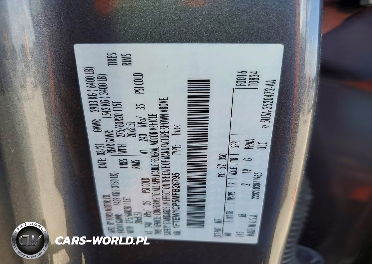 2021 Ford F150 Supercrew VIN:1FTEW1CP5MFB26795 - 13