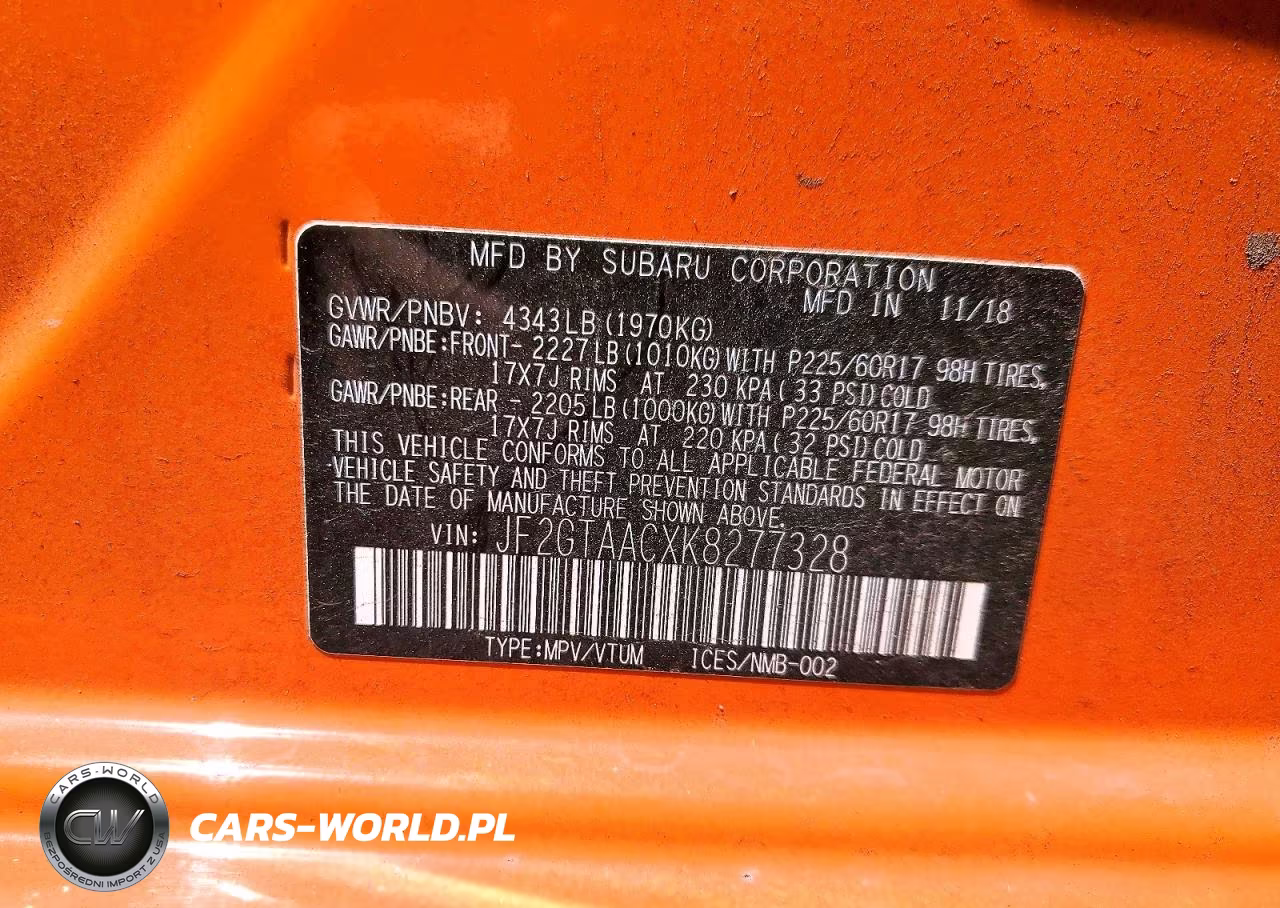 2019 Subaru Crosstrek VIN:JF2GTAACXK8277328 - 14