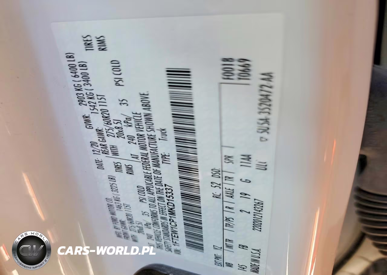 2021 Ford F150 Supercrew VIN:1FTEW1CP1MKD15337 - 12