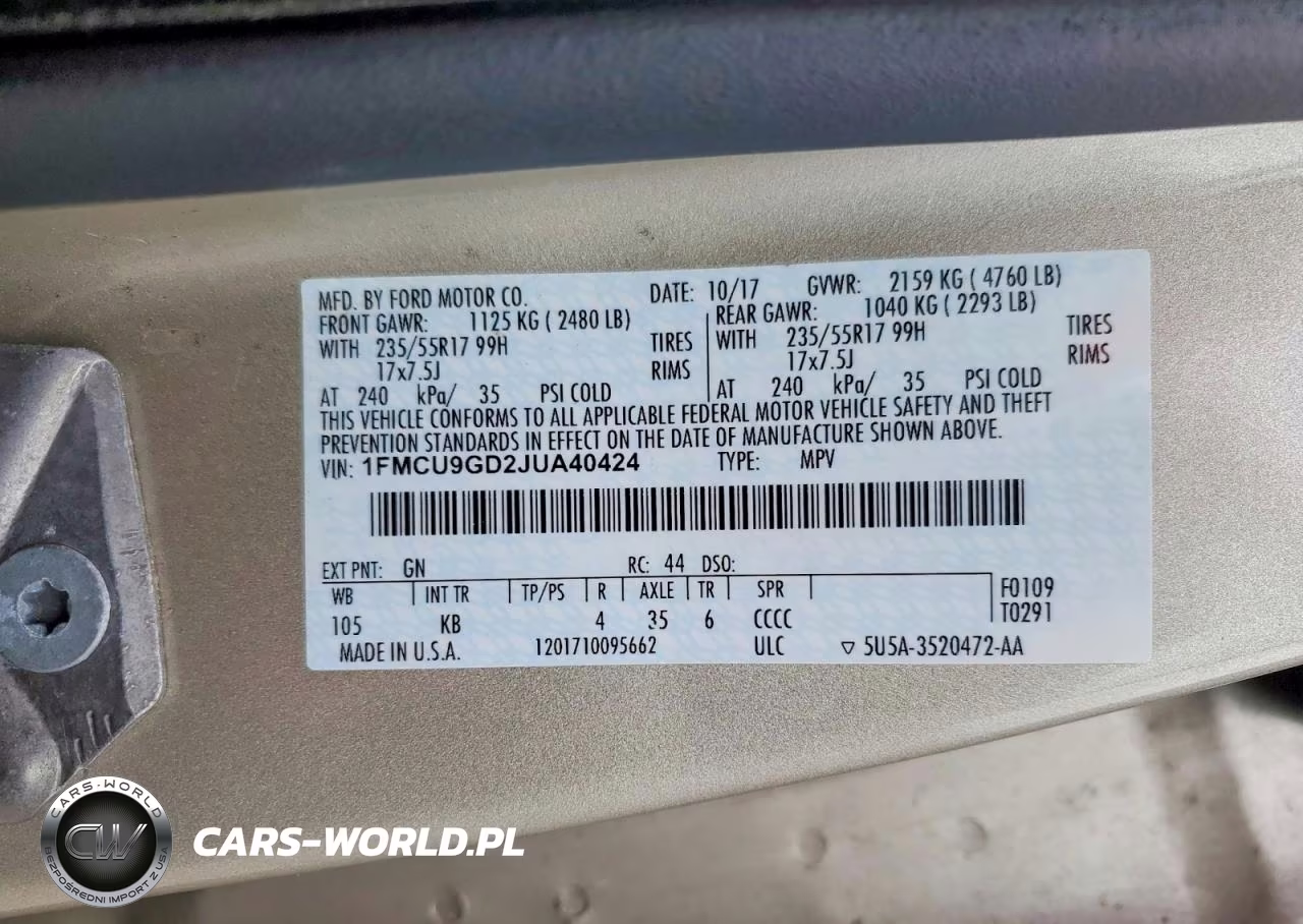 2018 Ford Escape Se VIN:1FMCU9GD2JUA40424 - 13