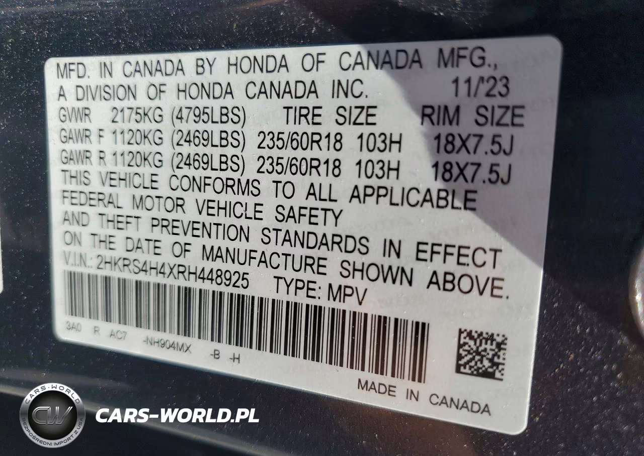 2024 Honda Cr-V Ex VIN:2HKRS4H4XRH448925 - 12