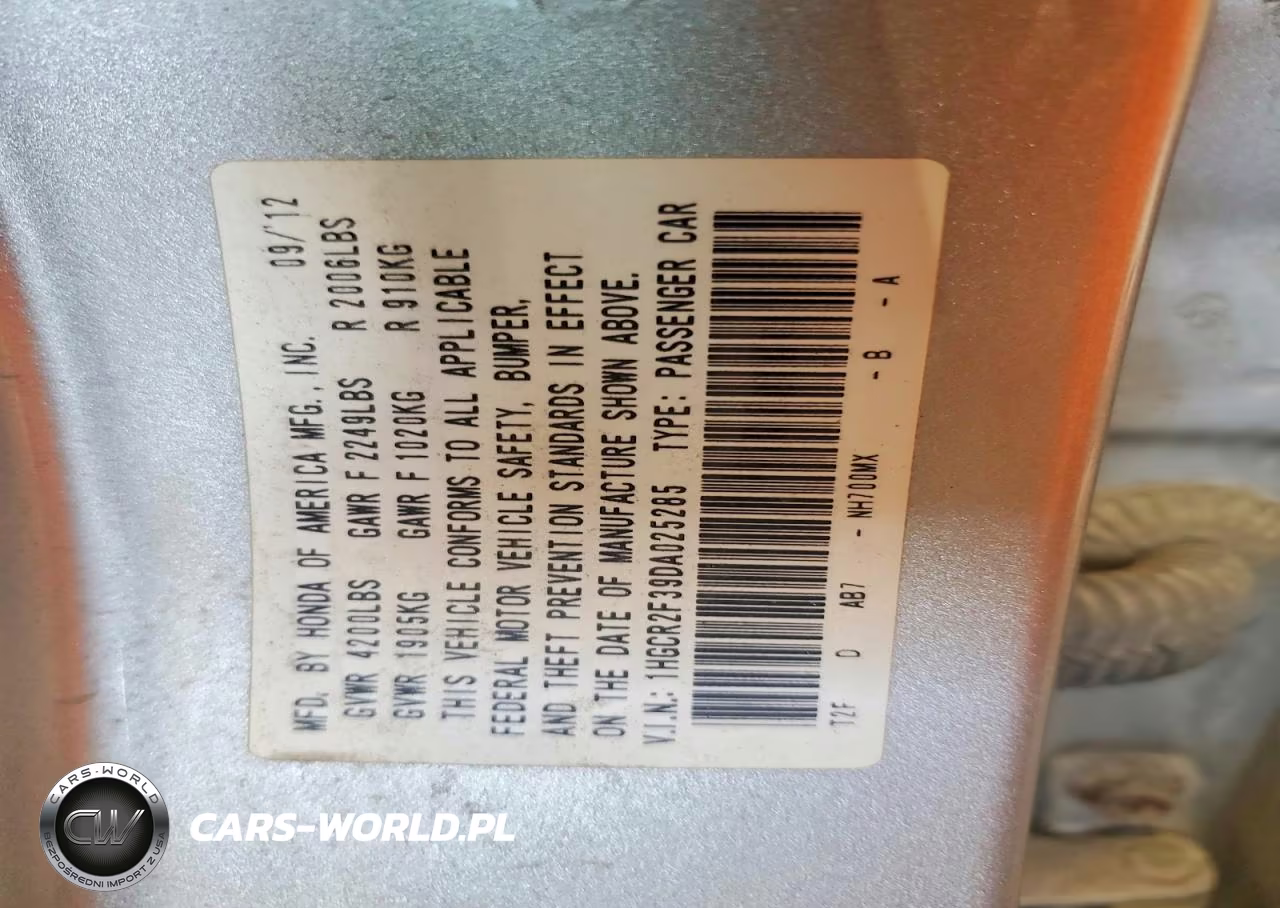 2013 Honda Accord Lx VIN:1HGCR2F39DA025285 - 12