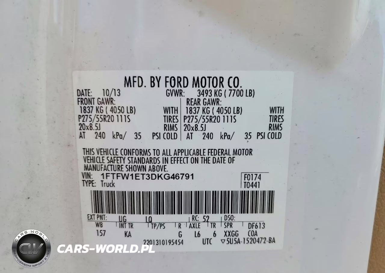 2013 Ford F150 Supercrew VIN:1FTFW1ET3DKG46791 - 13