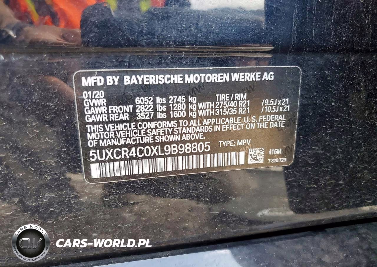 2020 BMW X5 Sdrive 40I VIN:5UXCR4C0XL9B98805 - 13