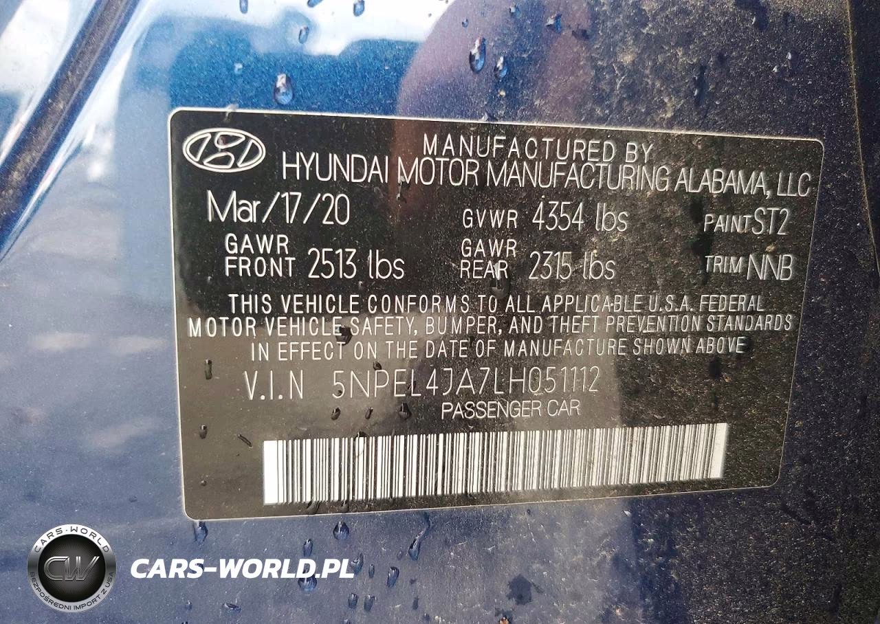2020 Hyundai Sonata Sel VIN:5NPEL4JA7LH051112 - 12