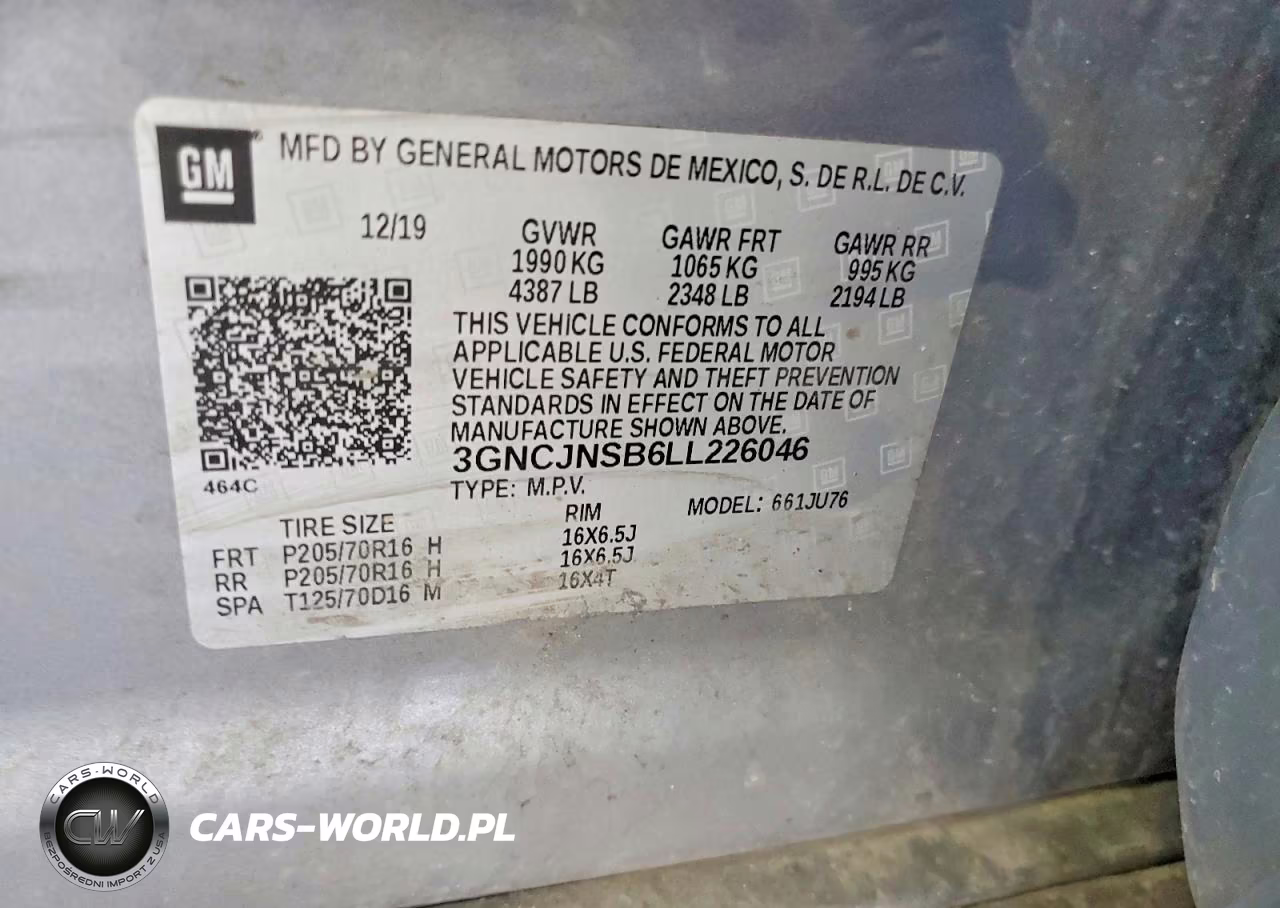 2020 Chevrolet Trax Ls VIN:3GNCJNSB6LL226046 - 13