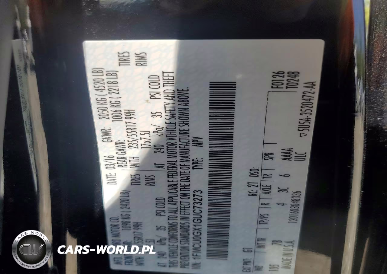 2016 Ford Escape Se VIN:1FMCU0GX1GUC73273 - 13