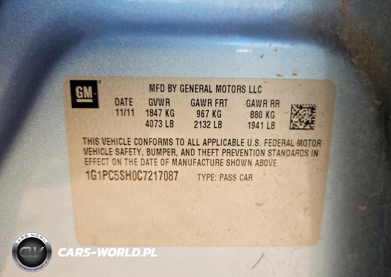 2012 Chevrolet Cruze Ls VIN:1G1PC5SH0C7217087 - 13