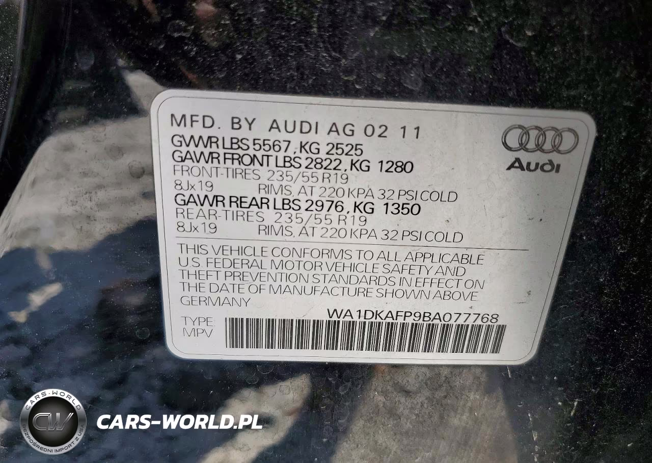 2011 Audi Q5 3.2 Premium Plus VIN:WA1DKAFP9BA077768 - 13